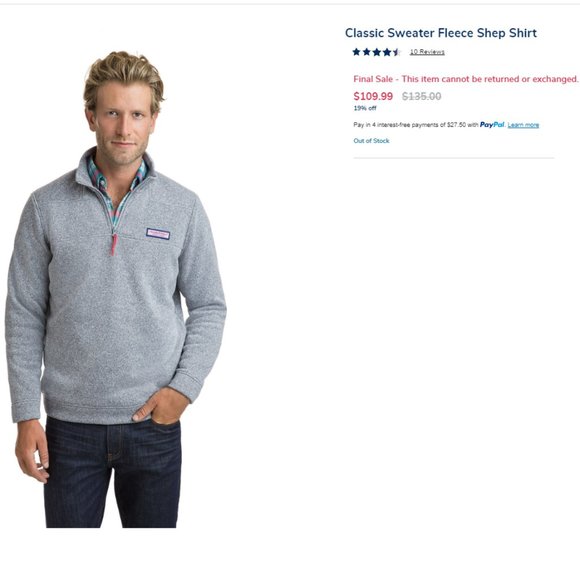 Vineyard Vines Sweater Mens Large Great Condition 1/4-zip - Picture 1 of 4